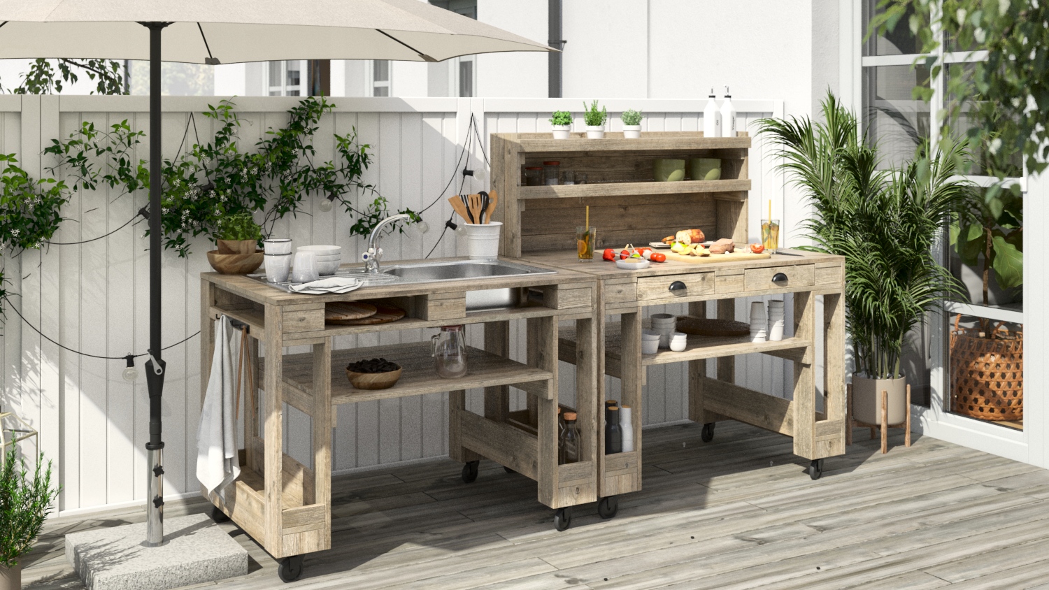 Kerti konyha építése: Ötletek teraszhoz és erkélyhez